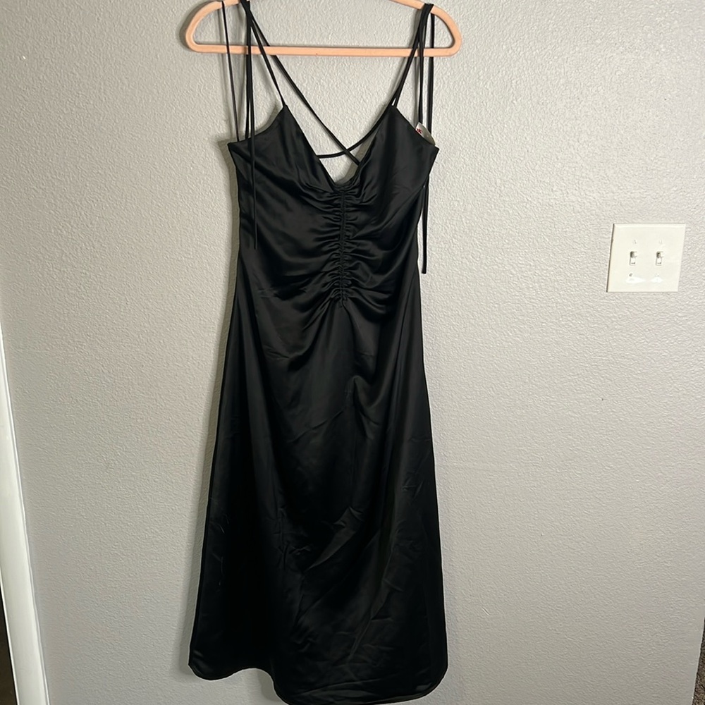 Jason Wu Black Strappy Slip Dress w/ Ruched Front - NWOT - Picture 1 of 7